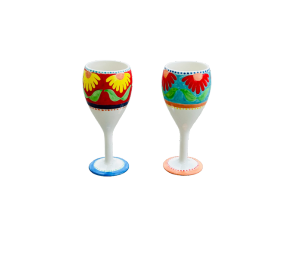 Eagan Floral Wine Glass Set